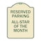 Signmission Reserved Parking All Star of Month Heavy-Gauge Aluminum Architectural Sign, 24" x 18", TG-1824-23139 A-DES-TG-1824-23139 - alternate 1